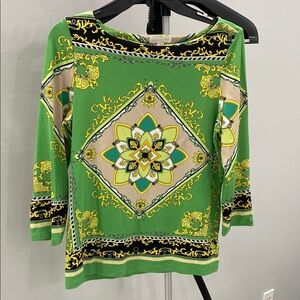 Designer Green Patterned Women's Top